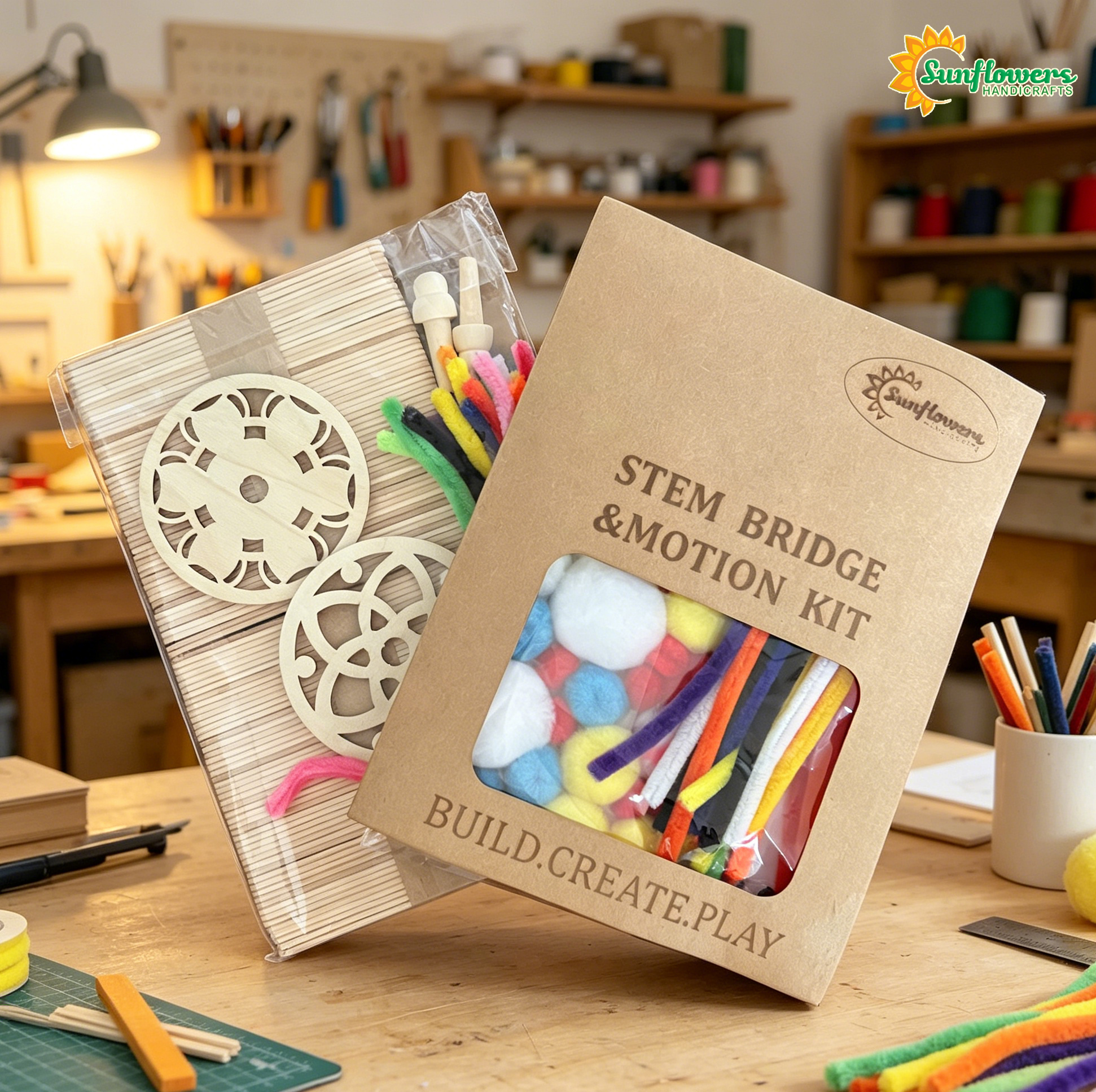 Creative Structural Craft Kit Mixed Project Materials for Hobbyists, Hands-on Model Building Set for Art & Design Projects