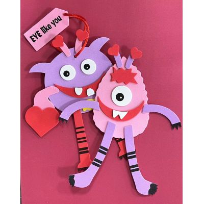 Hot Selling EVA Foam Valentine Monster Craft Hanging Ornaments