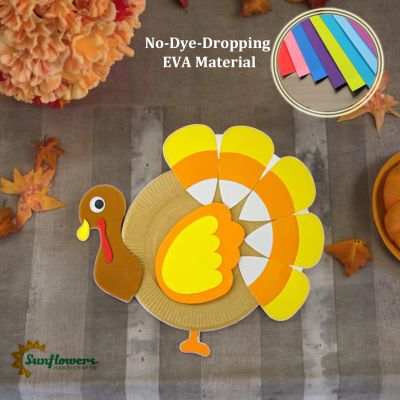 EVA Foam Thanksgiving Paper Plate Turkey Craft Set