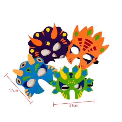 New Customizable DIY Felt Dinosaur Masks with Sticky Shapes for Party
