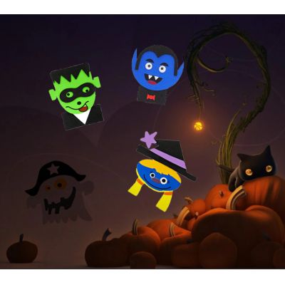 Customizable EVA Halloween Character Faces DIY Fridge Stickers Ornaments