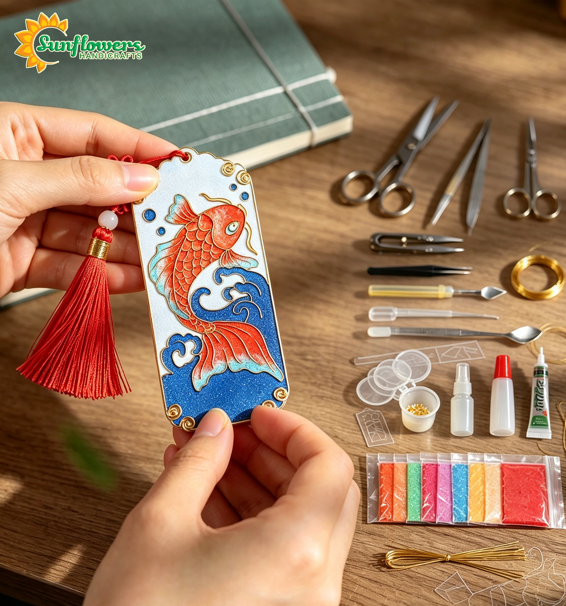 Traditional Cloisonne Filigree Enamel Bookmark DIY Kit